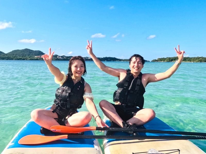 1 Day / Ishigaki Island: Phantom Island (Hamajima) Landing & Snorkeling & Kabira Bay SUP / Canoe (Okinawa) - Lunch near the port, then a change of pace