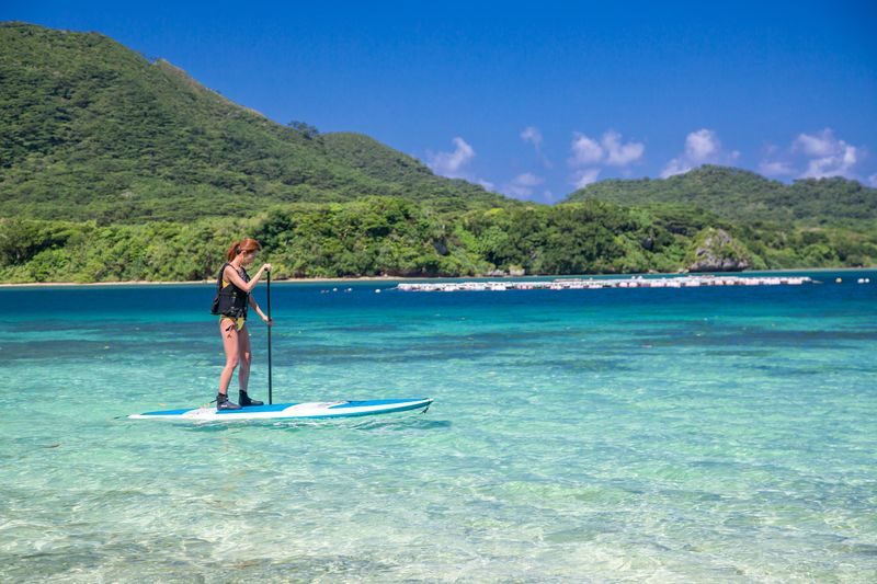 1 Day / Ishigaki Island: Phantom Island (Hamajima) Landing & Snorkeling & Kabira Bay SUP / Canoe (Okinawa) - SUP or canoe at Kabira Bay