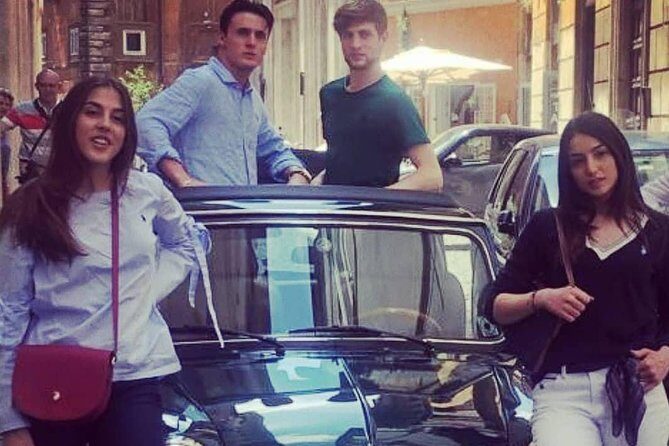1 hour Little Ancient Tour of Rome by Mini Vintage Cabriolet with Cappuccino - Key Points
