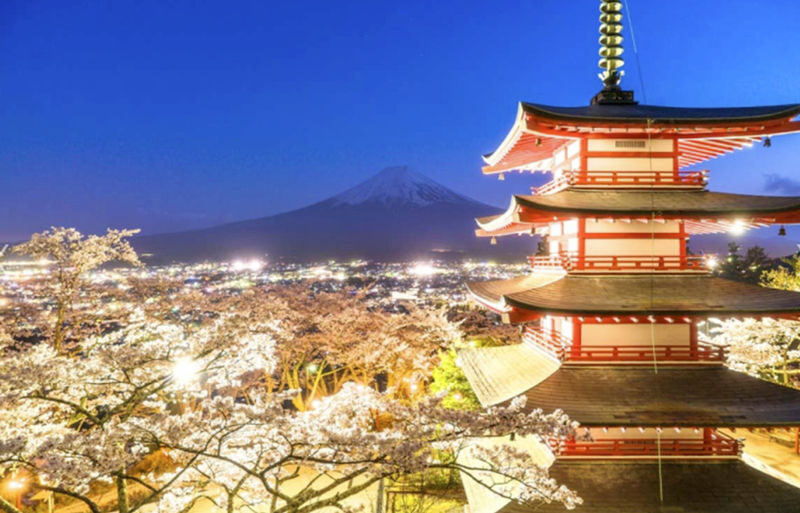 12:30 Departure - Mount Fuji with free dinner set - Kawaguchiko, Oishi Park, Oshino Hakkai, Illumination tour - Oshino Hakkai: the attraction named in the location details