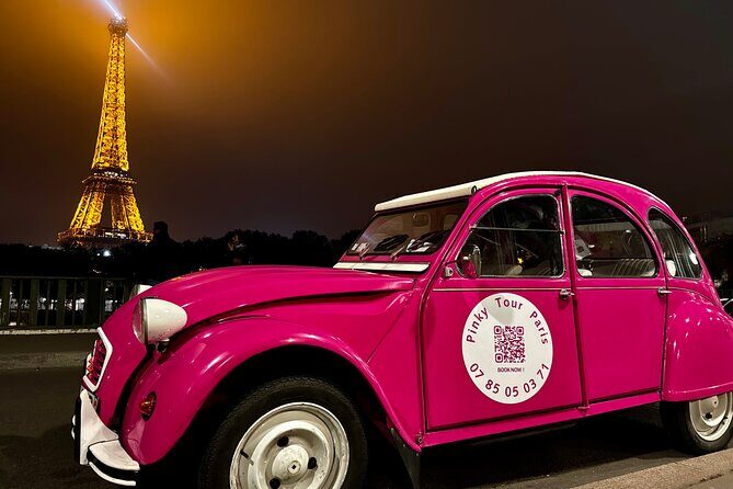 3H Champagne Tour Through Paris by Night in a Pink Citroën 2CV - A Romantic Night in Paris in a Pink 2CV: The 3-Hour Champagne Tour