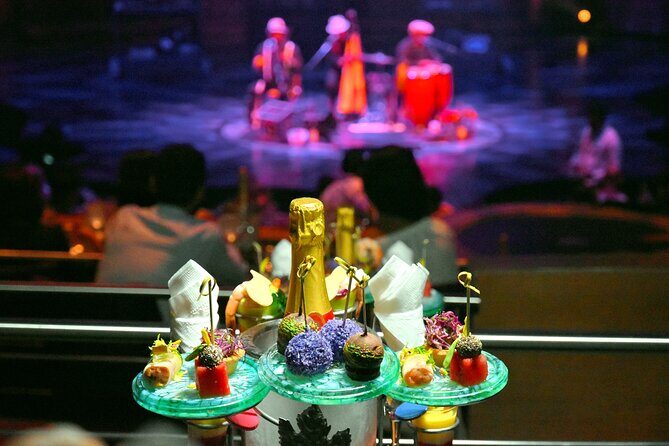 5+ Groups: Hotel Pick up + Cirque du Soleil JOYÀ Tickets - Dining & Champagne Options