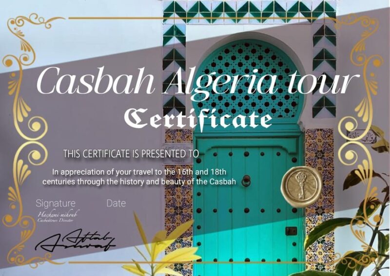 Algeria : Casbah tour with lunch ( +certificat ) - Discovering the Magic of the Algiers Casbah in a Guided Tour