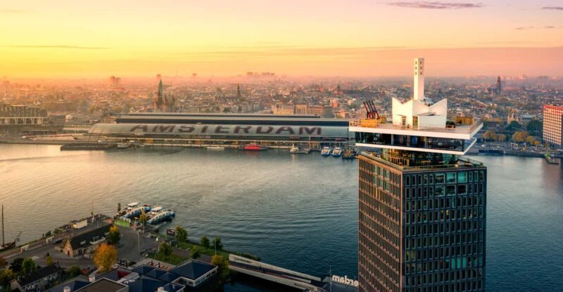 Amsterdam: A'DAM Lookout Entry Ticket with 2 Drinks - Key Points