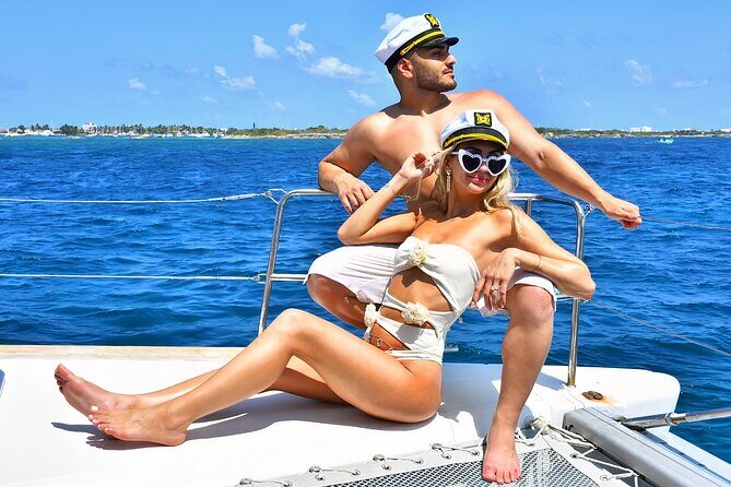 Amusing Catamaran trip to Isla Mujeres + Open bar + Ice Bar - A Fun-Filled Day on the Water: Catamaran, Isla Mujeres, and the Ice Bar