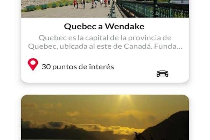 APP Self-Guided Tours Quebec with Audioguide - Key Points