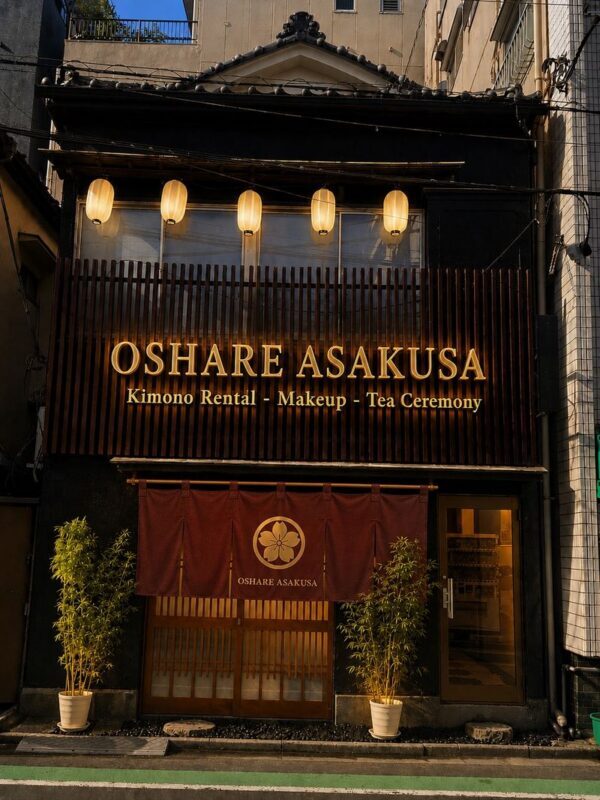 Asakusa Kimono Rental OSHARE Japanese Makeup & Tea Ceremony Experience Open until 10 PM - Choosing a kimono near Kaminarimon