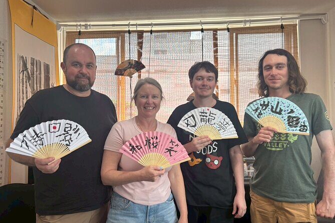 AsakusaJapanese Calligraphy & Make your original folding fan! - The Practice and Crafting Process