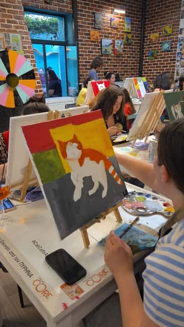 Athens: Cat Café Paint & Sip Experience - Key Points