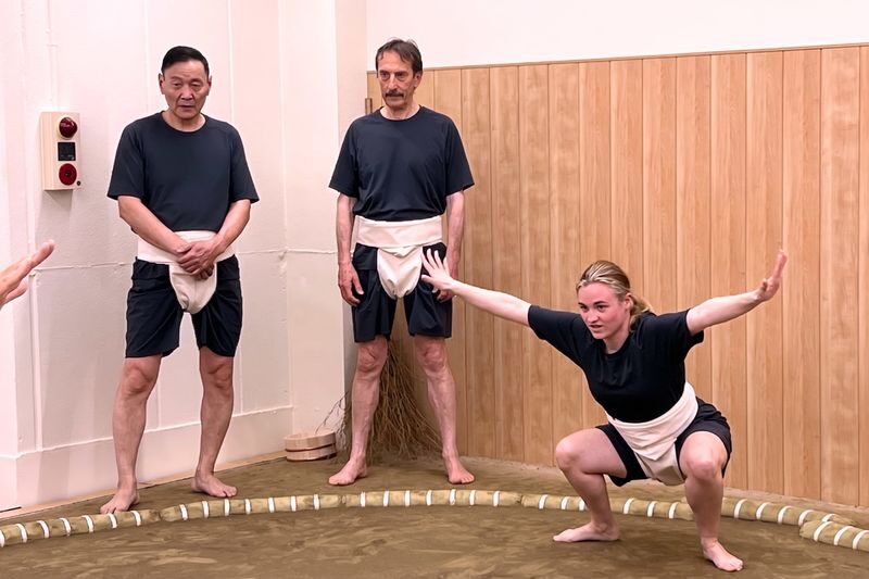 Authentic Sumo Show & Experience in a Local Tokyo Street - A sumo show with room for you to join in