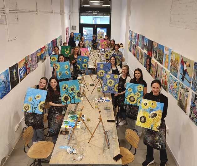 Barcelona: Learn to paint, sip wine, enjoy snacks & music - Key Points