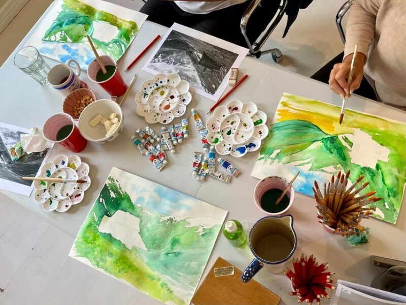 Bergen: paint Norwegian landscape with watercolor - A Closer Look at the Watercolor Workshop Experience