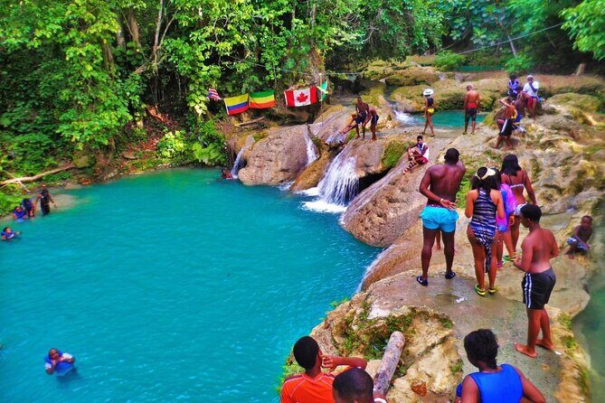 Blue Hole Waterfall & Bamboo Rafting Tour Ocho Rios-Transfer Only - Key Points