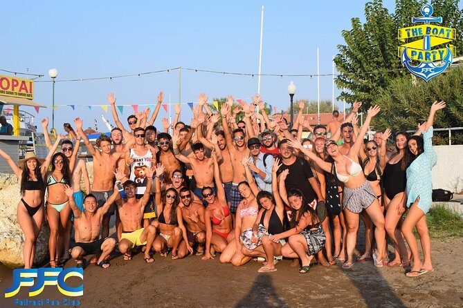 Boat Party Cruise with Live DJ - A lively Rhodes boat party with a DJ, swimming, and free drinks