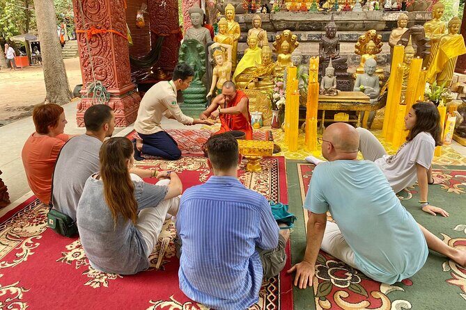 Buddhist Monastery with Monks Water Blessing - Summary