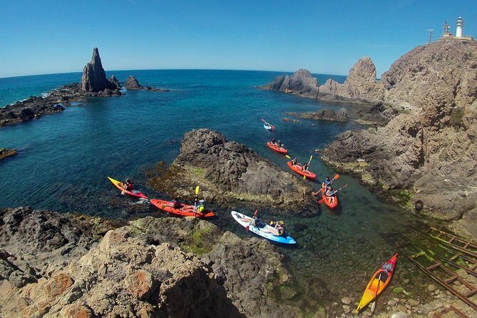 Cabo de Gata Active. Guided kayak and snorkel route through coves of the Natural Park - Key Points