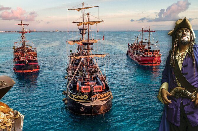 Cancun Pirate Ship Adventure : Dinner & Show at Sea 2 for 1 Deal - A Fun-Filled Night Out on a Pirate Ship in Cancun