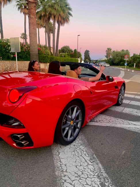 Cannes:private Ferrari Big Tour to Juan Les Pins and Antibes - Who Will Get the Most Out of This Tour?