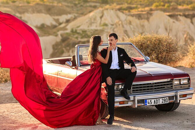 Cappadocia Private Photo Shoot with Flying Dress + Vintage Car - The Value of This Experience