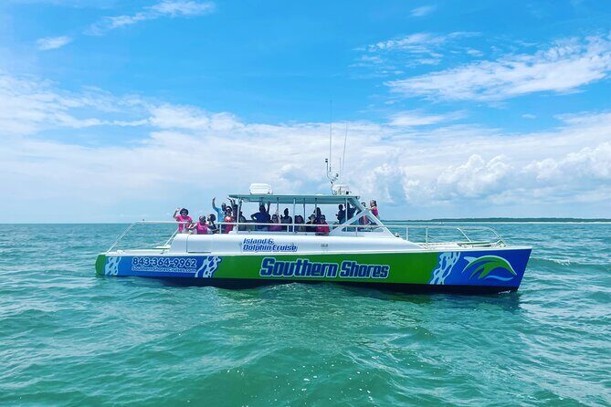 Catamaran Dolphin Cruise in Myrtle Beach with Barrier Island Stop - Key Points