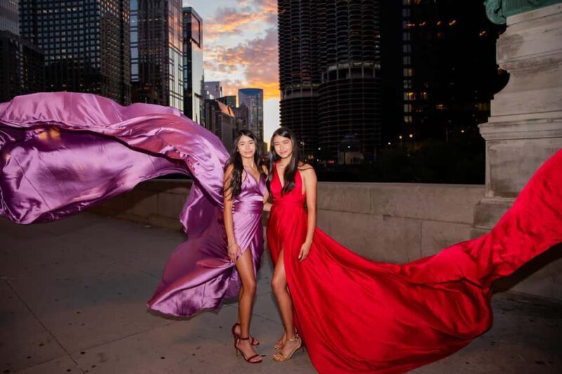 Chicago Luxury Flying Dress Photoshoot - Chicago Luxury Flying Dress Photoshoot: A Stylish Spin in the Windy City