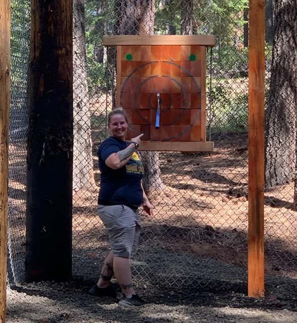 Crater Lake Axe Throwing Experience - The Experience Itself: Throwing Axes