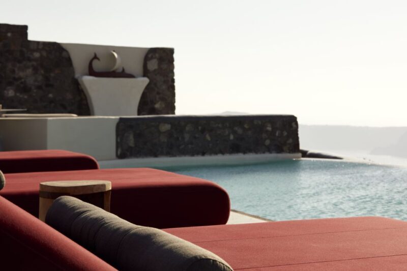 Daybed Relaxation with infinity pool use with caldera views - Why This Tour Offers Great Value