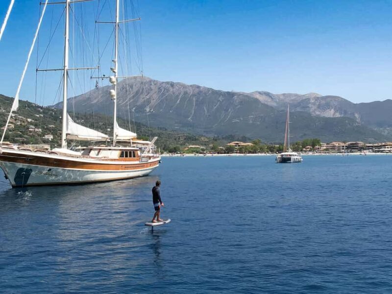 e-Foil Experience in Vasiliki Bay  Fly Above the Water - Exploring the e-Foil Experience in Vasiliki Bay