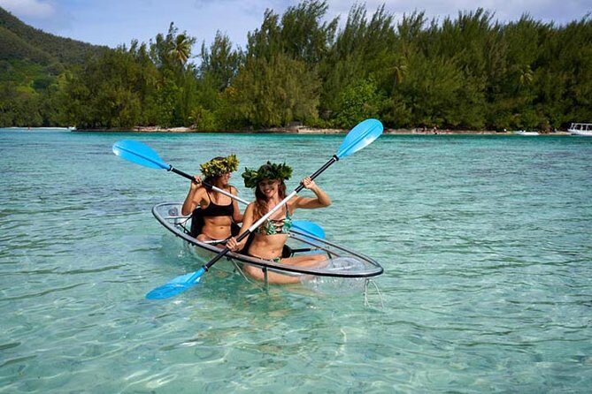 Eco guided excursion to the lagoon of Moorea in transparent kayak 1/2 day morning - An Authentic and Eco-Conscious Way to Explore Moorea’s Lagoon