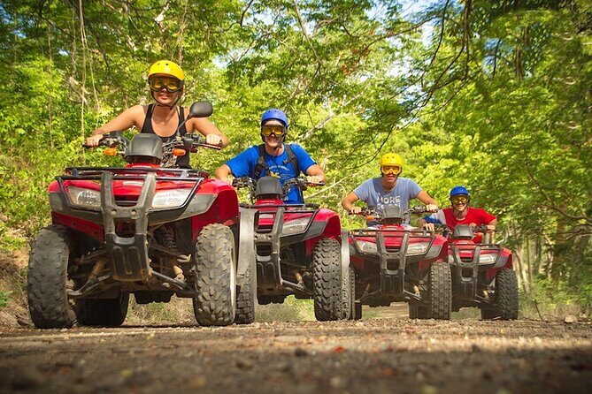 Family ATV Cenote Five Zip Lines Photos Taco Lunch Tequila Taste - Key Points