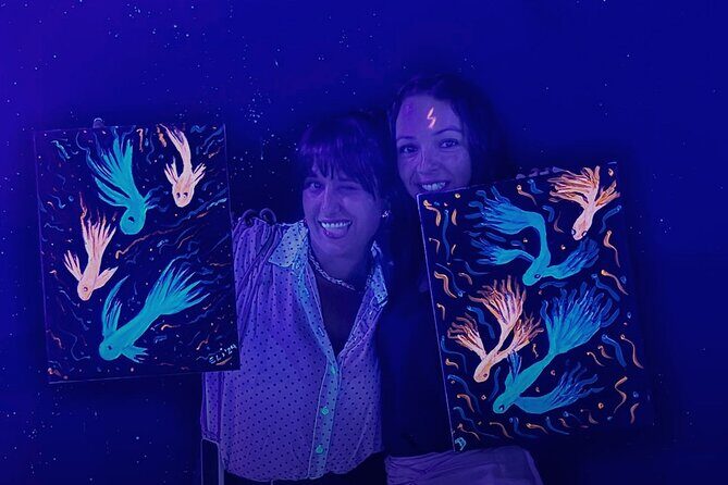 Fluorescent Painting Class with Wine in Barcelona - A Bright and Relaxed Night Out: Fluorescent Painting Class with Wine in Barcelona