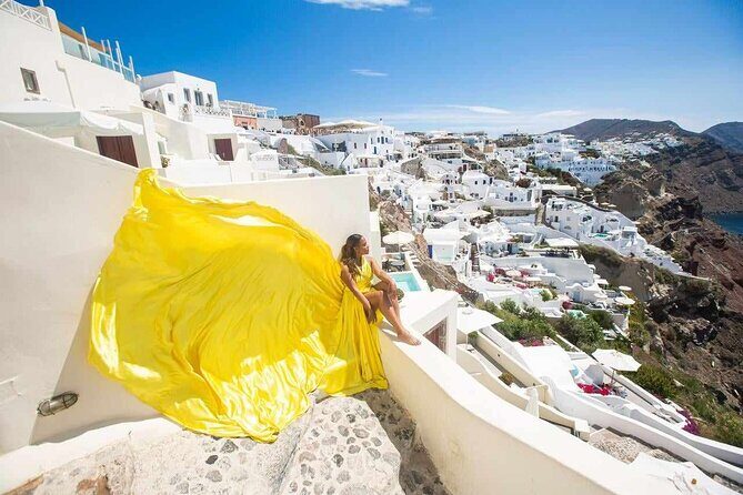 Flying Dress Photo in Santorini Greece - A Closer Look at the Flying Dress Photo Tour