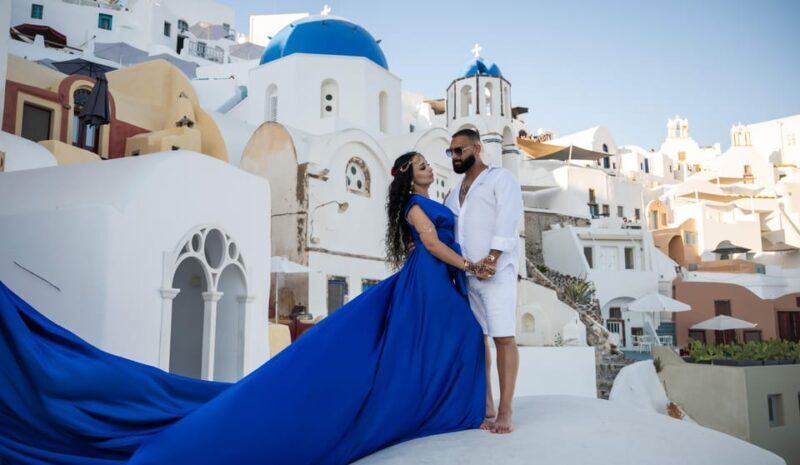 Flying Dress Photography in Oia, Santorini - Key Points