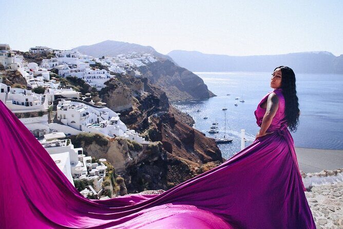Flying Dress Santorini Photoshoot - A Close Look at the Flying Dress Photoshoot in Santorini