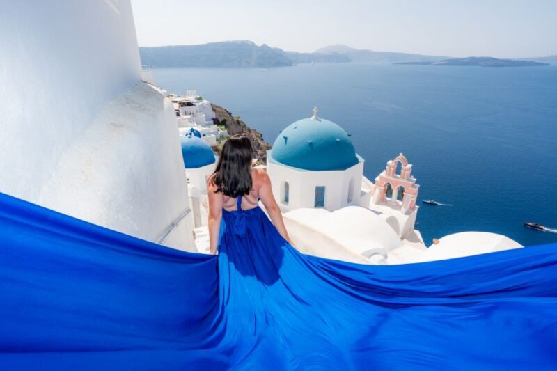Flying Dress Santorini Photoshoot - Who Would Love This?