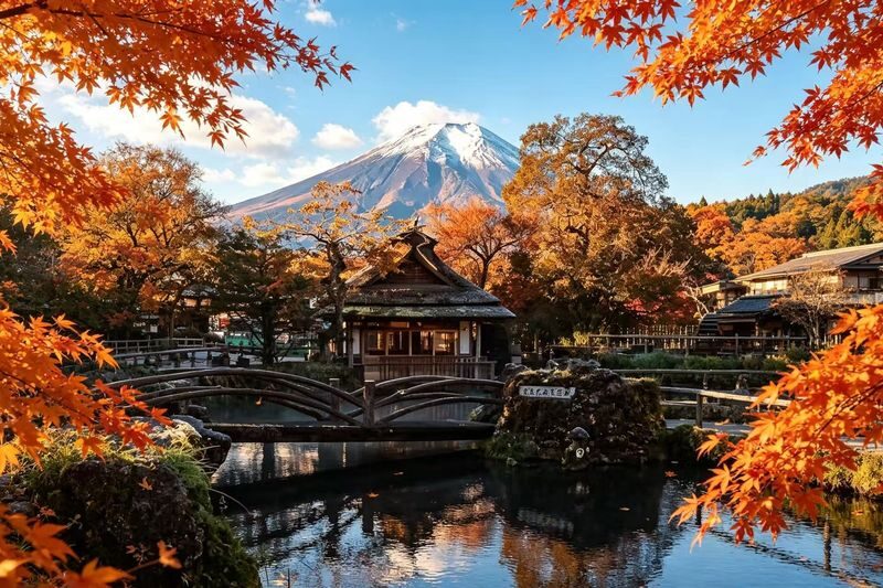 Free Swan Boat Ticket | Mount Fuji Seasonal Limited Autumn Leaves Twin Lakes Day Tour | Kawaguchiko Autumn Leaves Corridor & Lake Yamanaka & Oshino Hakkai & Konohana Museum | Depart from Tokyo, Chinese and English Service - Lake Kawaguchi and Oishi Park: space for the Fuji view