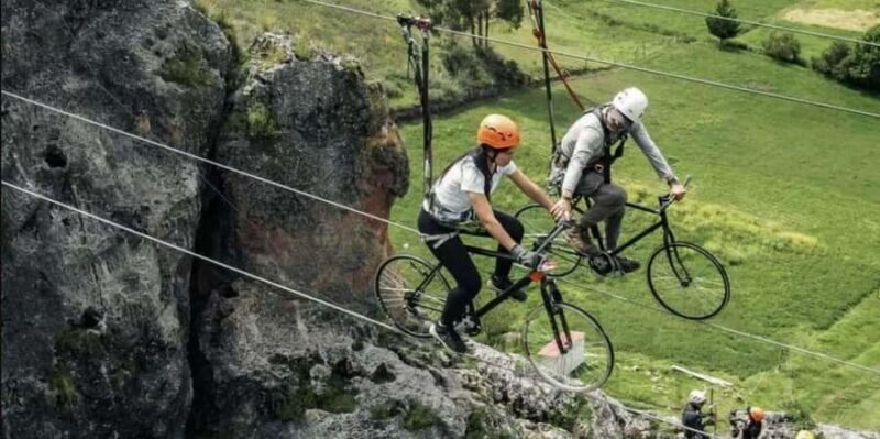 From Cusco: Skybike, climbing and rappelling - Cachimayo - Key Points