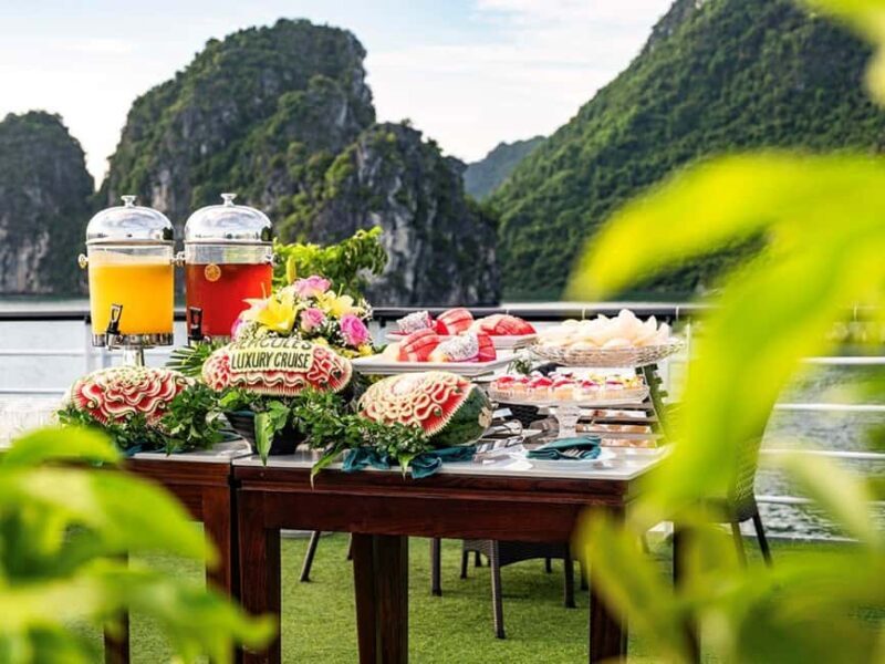 From Hanoi- Halong Bay on Luxury Day Cruise buffet lunch - Key Points