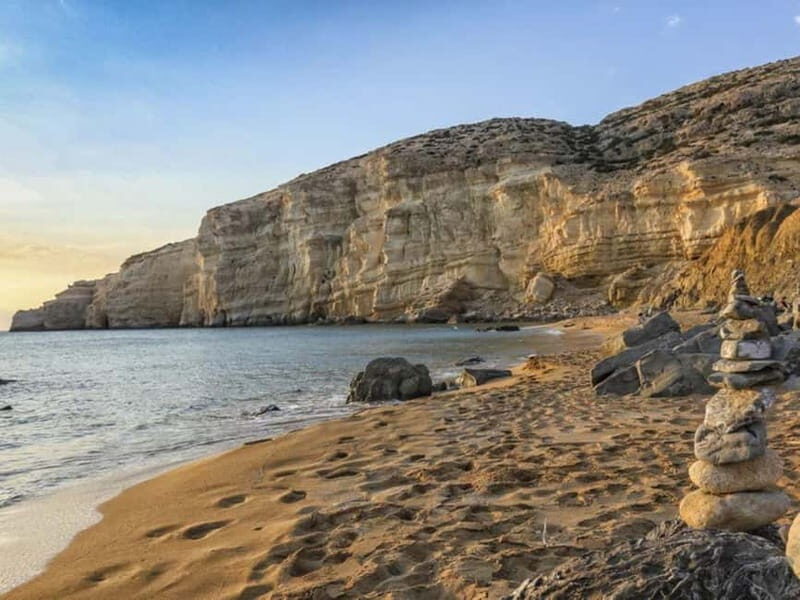 From Heraklion: Red Beach Tour with Hike, Pickup Included - Free Time and Exploring
