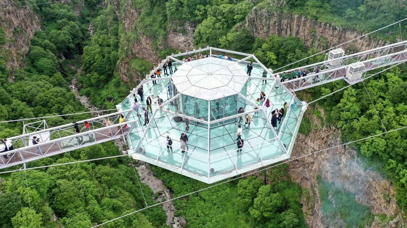 From Tbilisi to Dashbashi Canyon and the Diamond Bridge - For the Adventurous: Aerial Bike Ride and Waterfalls