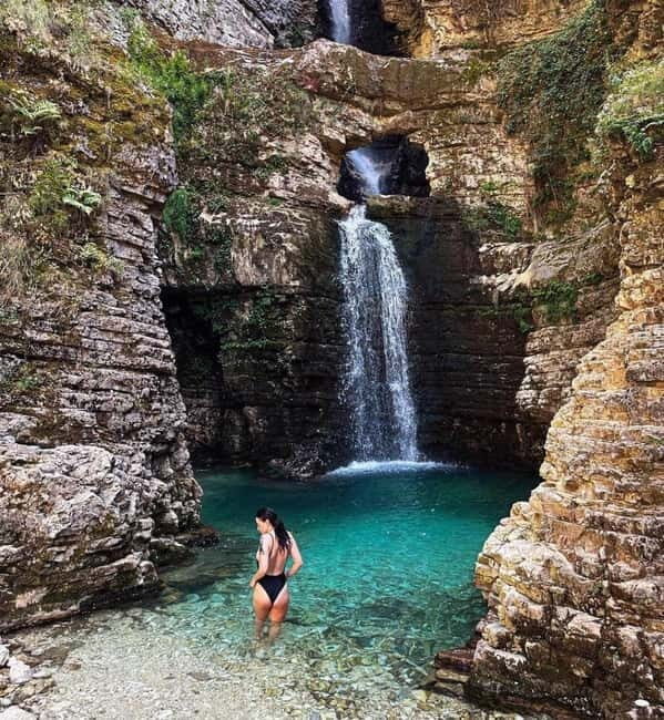 From Vlore:Brataj Bridge, Nivica Canyon & Peshtura Waterfall - Exploring Albania’s Natural Highlights from Vlore