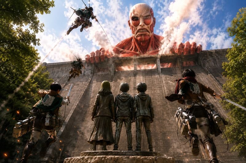Fukuoka Attack on Titan Full-Day Pilgrimage Tour with Levis Bronze Figure - Hita is the reason to make the trip