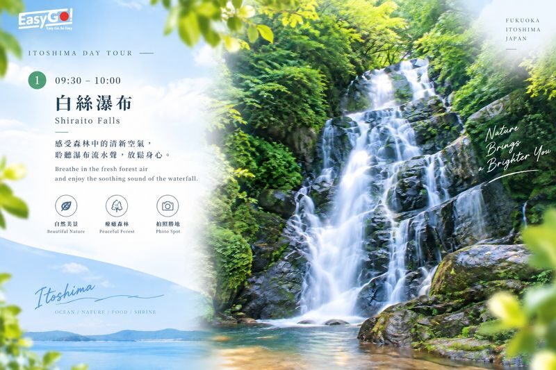 Fukuoka Coastal Day Trip to Itoshima: Shiraito Falls, Miyajidake Shrine, Ichiran no Mori, Sakurai Futamigaura Meoto Iwa (Married Couple Rocks), Coconut Tree Swing (Departing from Fukuoka) - What the price buys, and what it does not