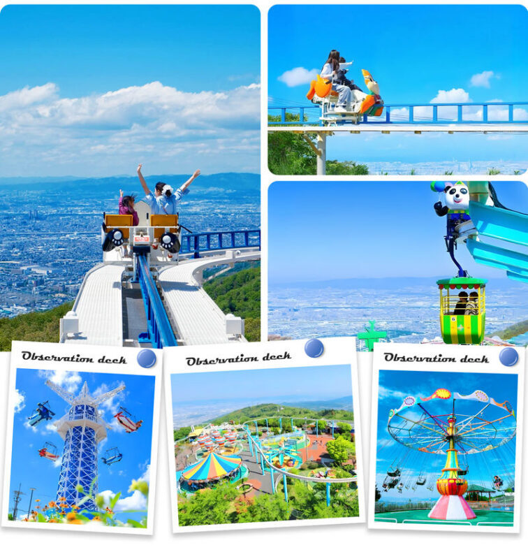 Full-day experience at Osaka Nara Park and Ikoma Sanjo Amusement Park, enjoying panoramic mountain views - Ikoma Sanjo’s old-fashioned rides and big views