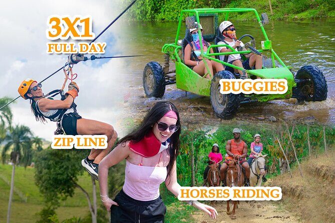 Full Pack Buggies + Horses + Zip Line + Food in Punta Cana - A Full Day of Adventure in Punta Cana: Buggies, Horses, Zip Line, and Food