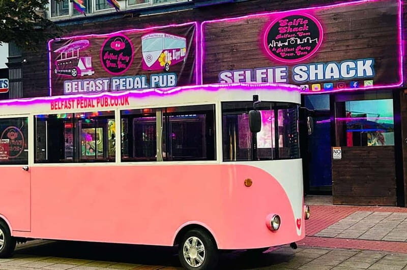 Fully Enclosed Pink Party Bike around Belfast - A Quick Snapshot of the Pink Party Bike Experience