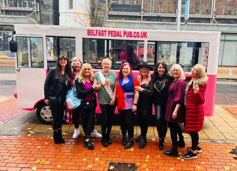 Fully Enclosed Pink Party Bike around Belfast - Why This Tour Offers Good Value