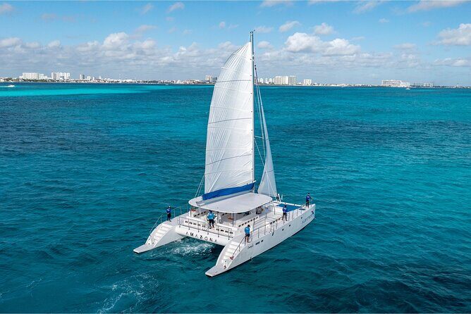 Giant Catamaran - Cancun to Isla Mujeres Playa Norte - Non Drowsy - A Full-Day Cancun to Isla Mujeres Catamaran Adventure