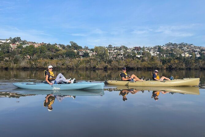 Guided Kayak Tour on Launceston's scenic waterfront on foot powered Hobie kayaks - The Sum Up