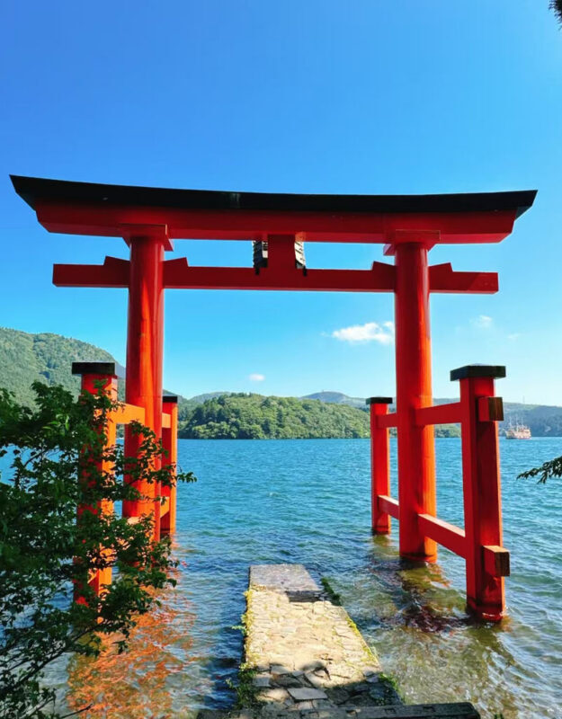 Hakone & Mount Fuji Area Day Trip: Owakudani Ropeway & Hakone Shrine & Nichikawa Clock Shop & Arakurayama Sengen Park, Departing from Tokyo - Lake Ashi, cedar trees, and a shrine choice